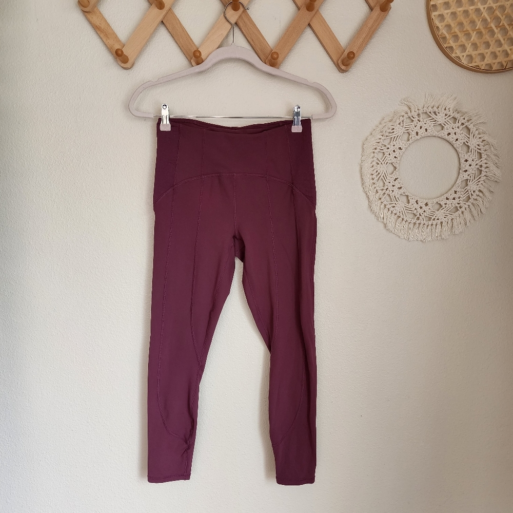 Fabletics PureLuxe Leggings In Plum High-Rise Womens Size Small EUC